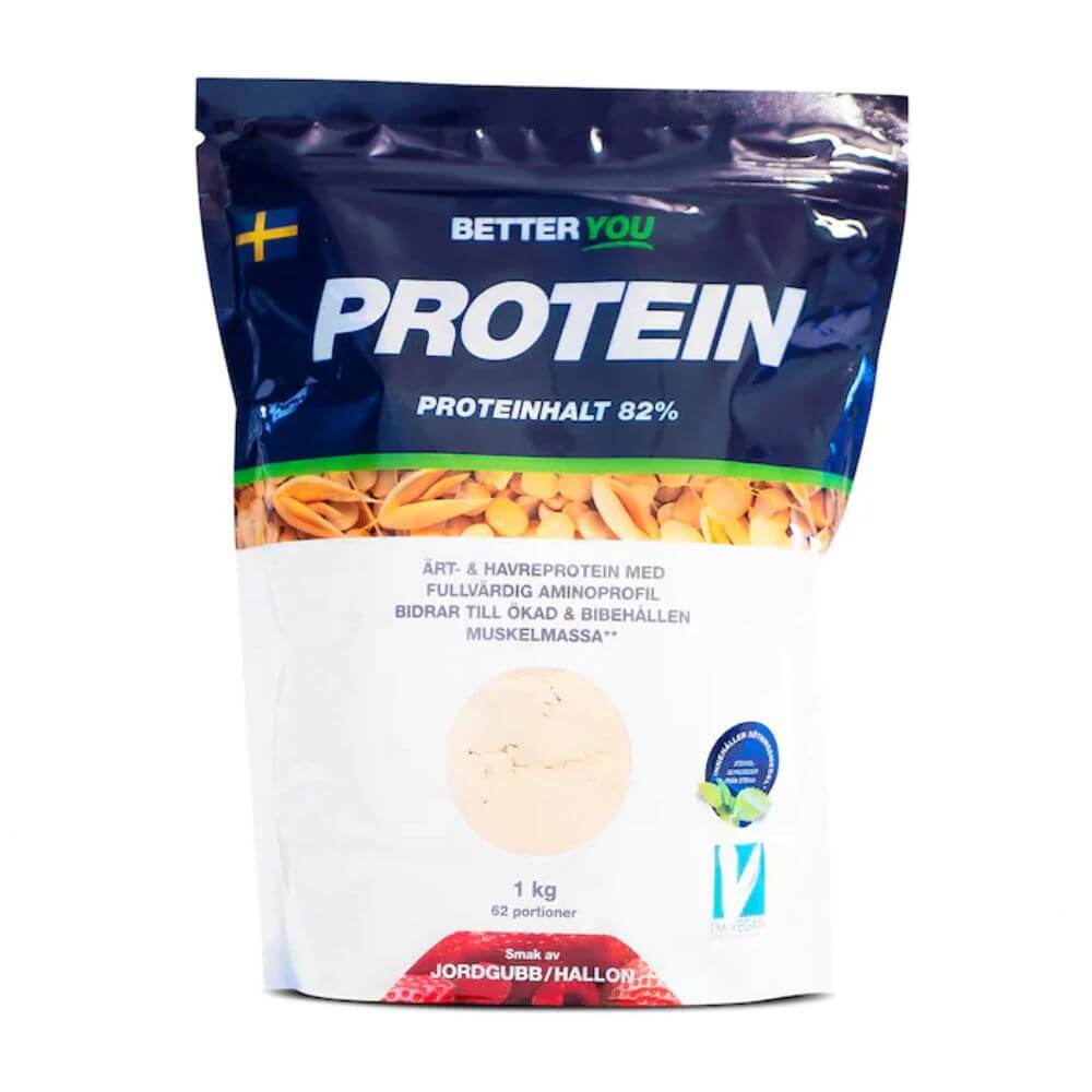 Better You Ã?rt- & havreprotein, 1 kg (Jordgubb & Hallon)