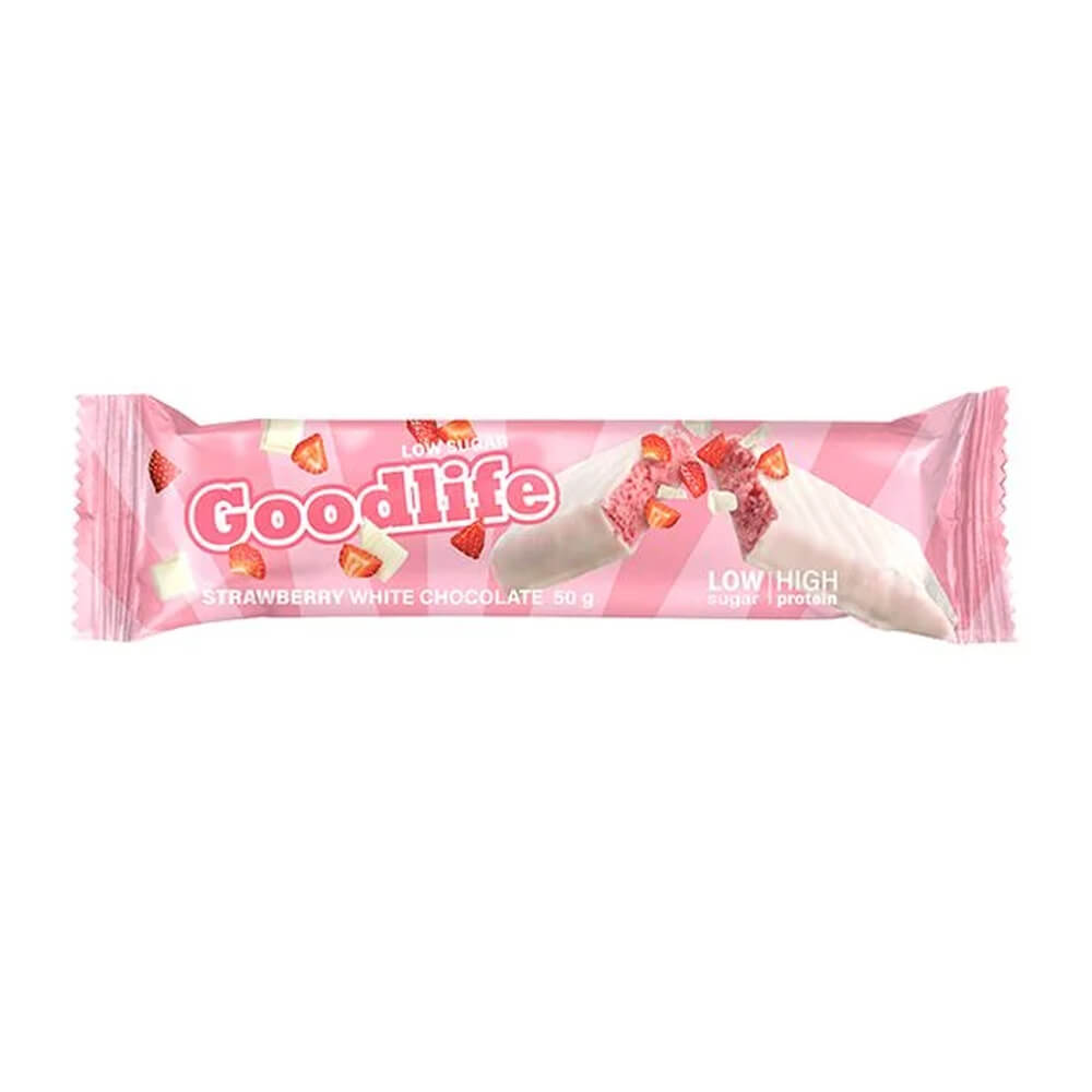 Goodlife Proteinbar LOW SUGAR, 50 g (Strawberry White Chocolate)