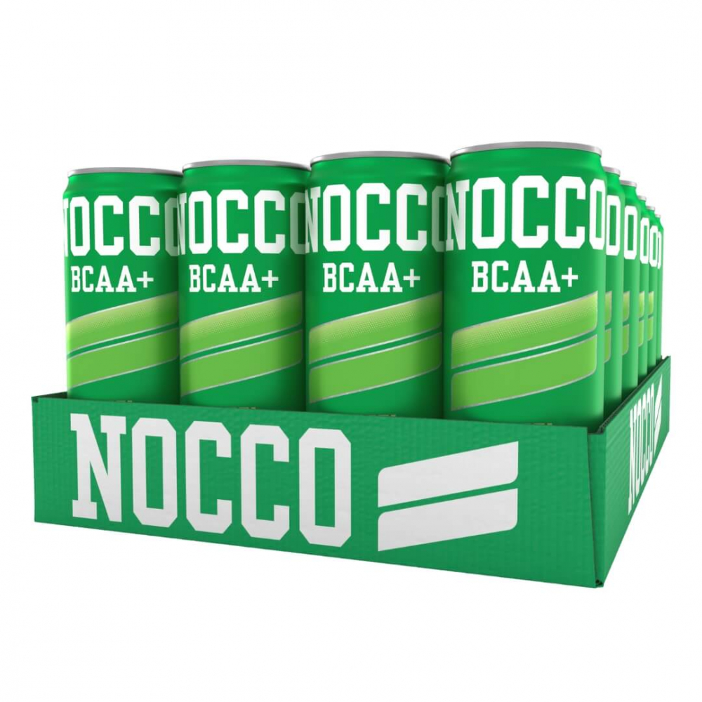 24 x NOCCO BCAA+, 330 ml (Æble - koffeinfri)