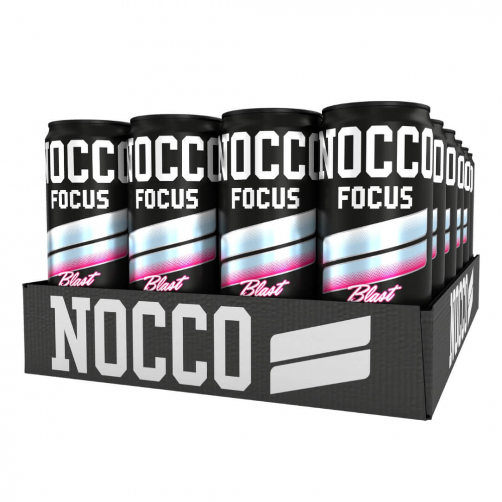 Nocco Exotic Raspberry 24 x NOCCO FOCUS, 330 ml (Raspberry Blast) | Energidrik - Drikkevarer