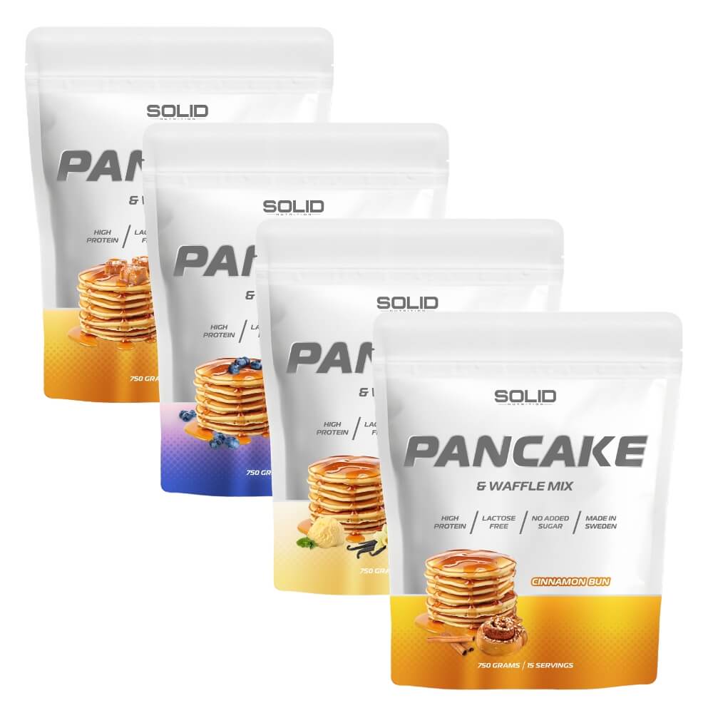 4 x SOLID Nutrition Pancake & Waffle Mix, 750 g