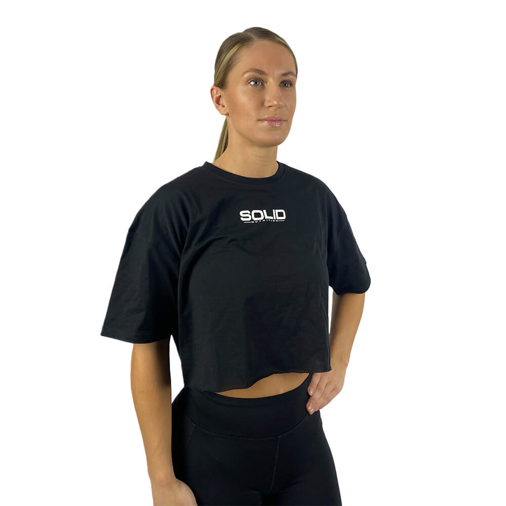 SOLID Nutrition Cropped Tee, black/white (M)