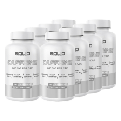 8 x SOLID Nutrition Caffeine, 90 caps