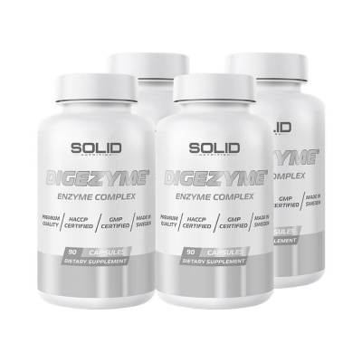 4 x SOLID Nutrition DigeZyme, 90 caps