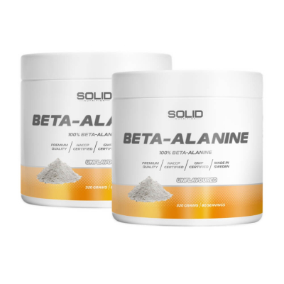 2 x SOLID Nutrition Beta-Alanine, 320 g
