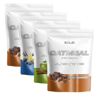4 x SOLID Nutrition Oatmeal & Protein Mix, 750 g