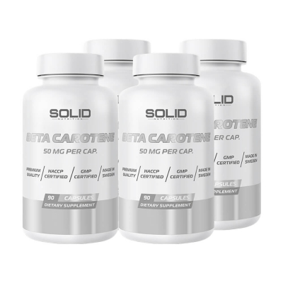 4 x SOLID Nutrition Beta Carotene, 90 caps