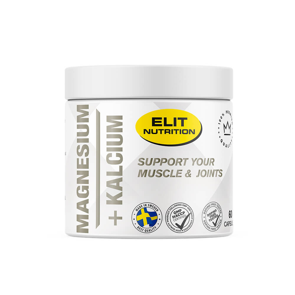 Elit Nutrition Magnesium + Kalcium, 60 caps i gruppen Kosttilskud & Fdevarer / Mineraler / Calcium + Magnesium hos Tillskottsbolaget (ELIT86942)