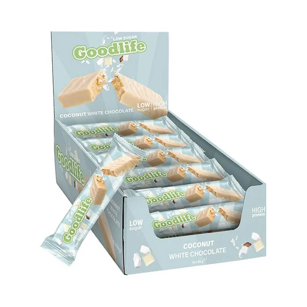 15 x Goodlife Proteinbar LOW SUGAR, 50 g (Coconut & White Chocolate) i gruppen Bars / Proteinbarer hos Tillskottsbolaget (GOODLIFE7685)