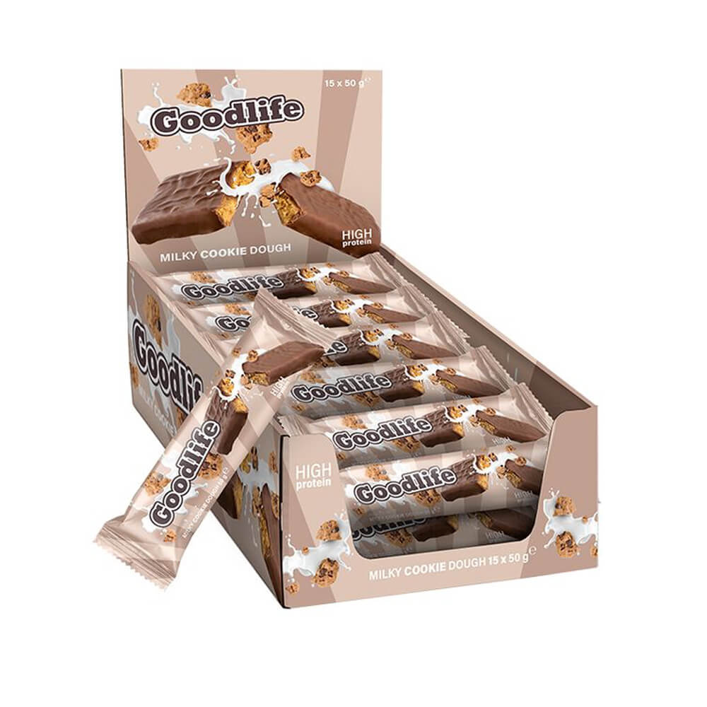 15 x Goodlife Proteinbar, 50 g (Milky Cookie Dough) i gruppen Bars / Proteinbarer hos Tillskottsbolaget (GOODLIFE8633)