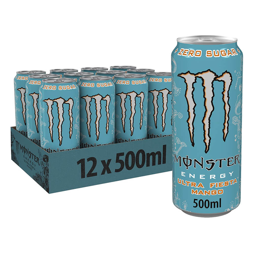 12 x Monster Energy, 500 ml (Ultra Fiesta) i gruppen Drikkevarer / Energidrik hos Tillskottsbolaget (MONSTER3521)