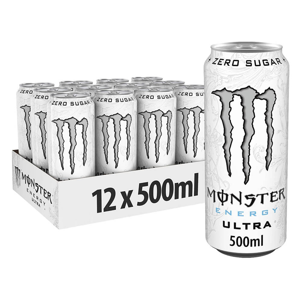 12 x Monster Energy, 500 ml (Ultra White) i gruppen Drikkevarer / Energidrik hos Tillskottsbolaget (MONSTER622)