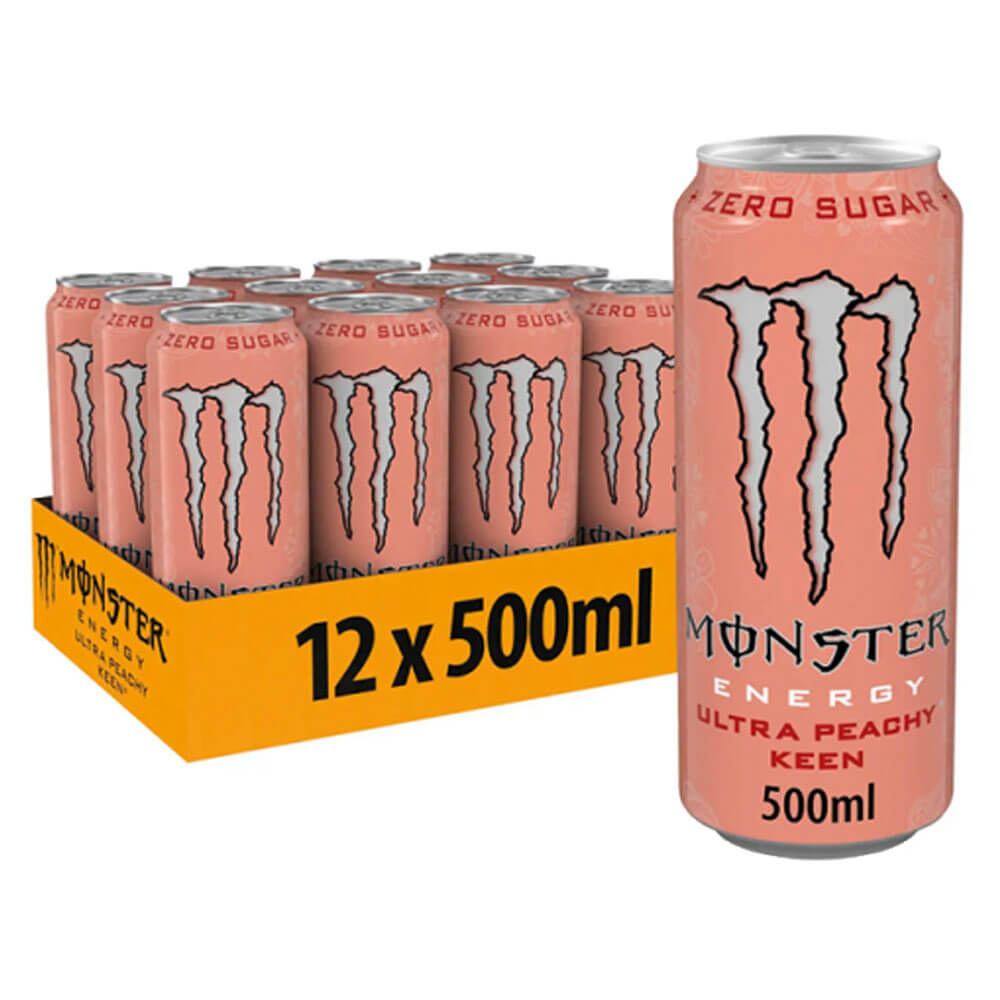 12 x Monster Energy, 500 ml (Ultra Peachy Keen) i gruppen Emne / Glutenfrie kosttilskud hos Tillskottsbolaget (MONSTER8963)