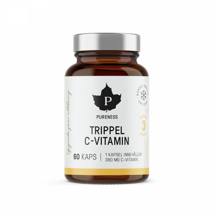 Pureness Trippel C-vitamin, 60 caps i gruppen Kosttilskud & Fdevarer / Sundhedskost / Antioxidanter hos Tillskottsbolaget (PURENESS8432)