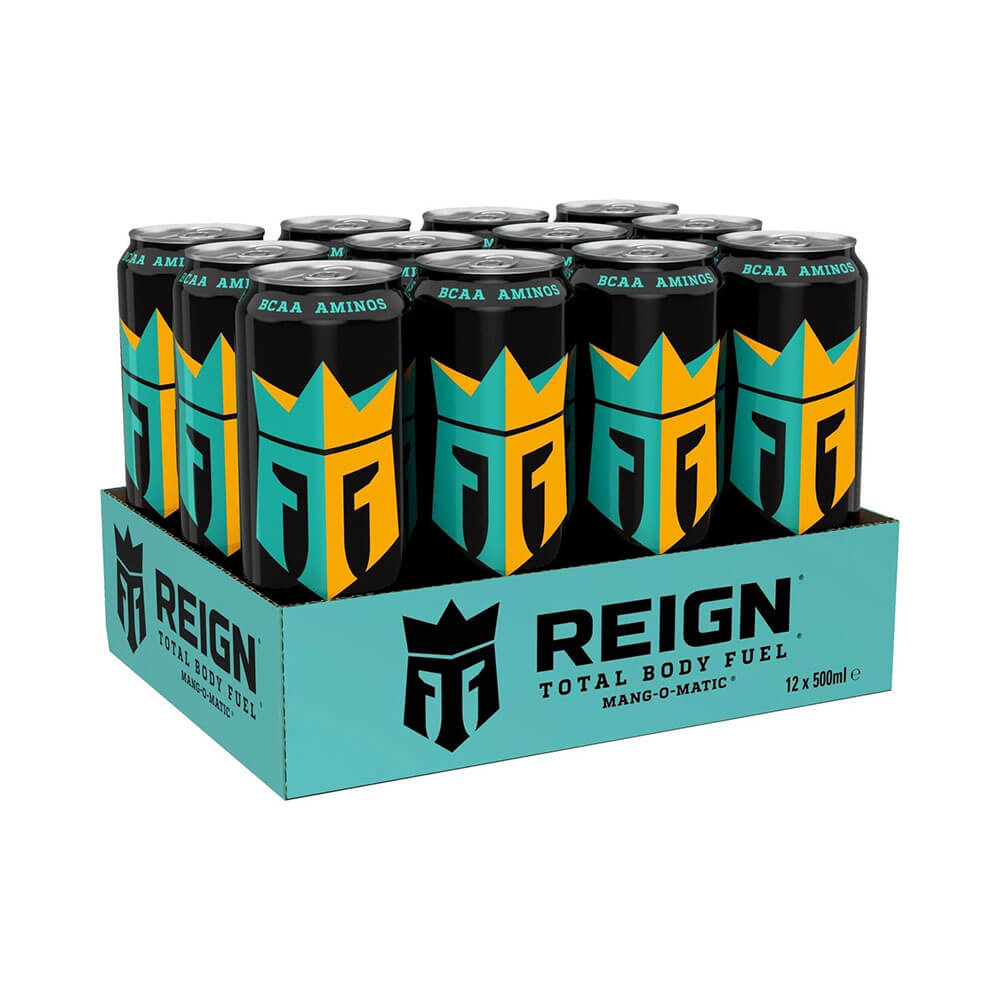 12 x Reign Energy, 500 ml (Mango Matic) i gruppen Emne / Glutenfrie kosttilskud hos Tillskottsbolaget (REIGN7832)