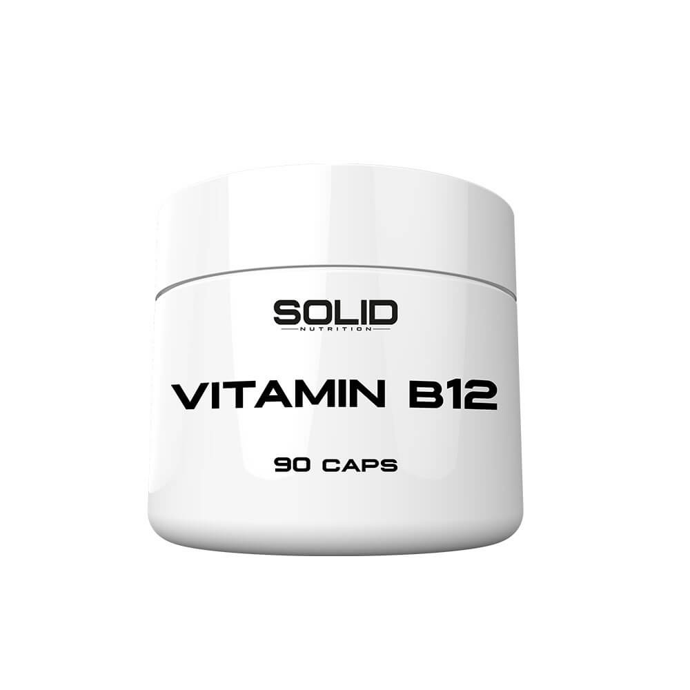 SOLID Nutrition Vitamin B12, 90 caps i gruppen Kosttilskud & Fdevarer / Vitaminer / B-vitamin hos Tillskottsbolaget (SOLID4153)