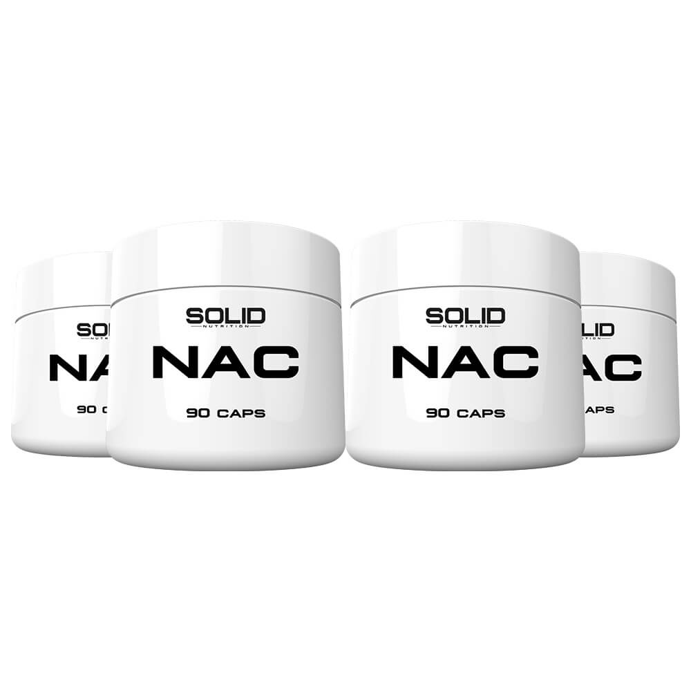 4 x SOLID Nutrition NAC, 90 caps i gruppen Kosttilskud & Fdevarer / Aminosyrer / NAC hos Tillskottsbolaget (SOLID5653)
