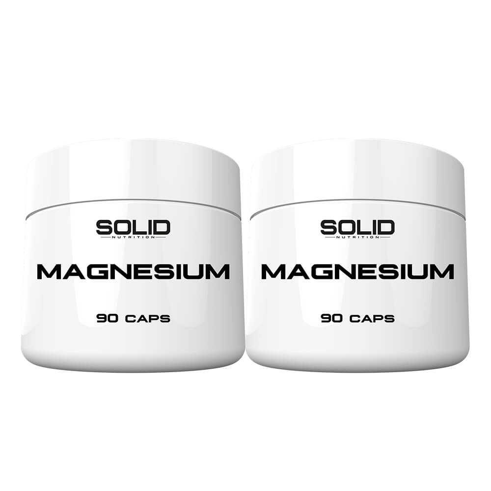 2 x SOLID Nutrition Magnesium, 90 caps i gruppen Kosttilskud & Fdevarer / Mineraler / Magnesium hos Tillskottsbolaget (SOLID5667)