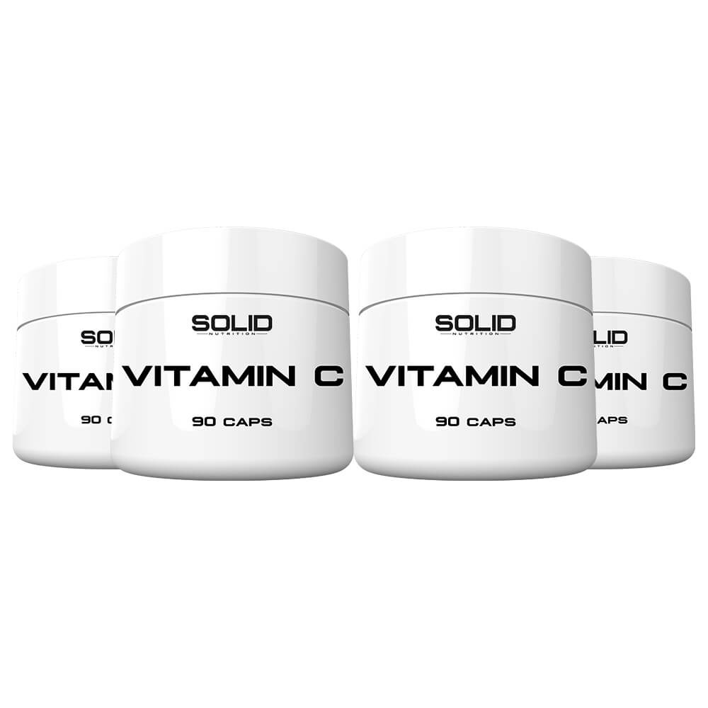 4 x SOLID Nutrition Vitamin C, 90 caps i gruppen Kosttilskud & Fdevarer / Sundhedskost / Antioxidanter hos Tillskottsbolaget (SOLID56742)