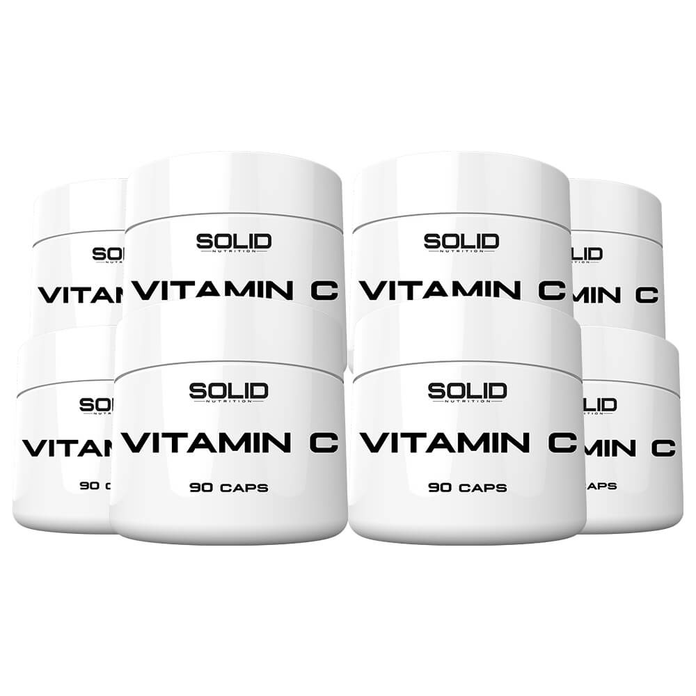 8 x SOLID Nutrition Vitamin C, 90 caps i gruppen Kosttilskud & Fdevarer / Sundhedskost / Antioxidanter hos Tillskottsbolaget (SOLID6632)