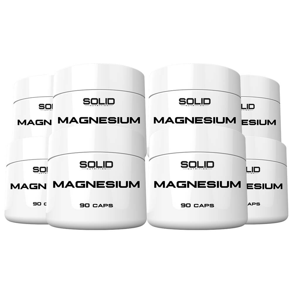 8 x SOLID Nutrition Magnesium, 90 caps i gruppen Kosttilskud & Fdevarer / Mineraler / Magnesium hos Tillskottsbolaget (SOLID673211)