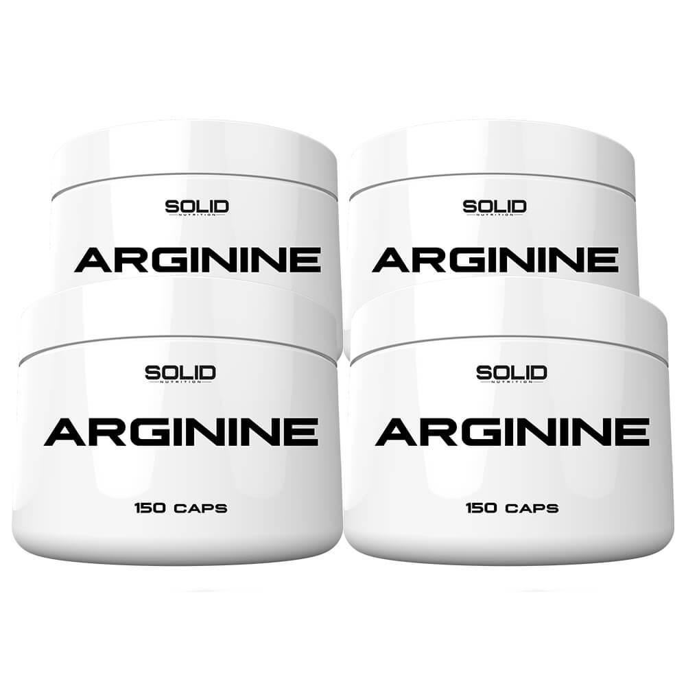 4 x SOLID Nutrition Arginine, 150 mega caps i gruppen Kosttilskud & Fdevarer / Prstationsforbedringer / Pump hos Tillskottsbolaget (SOLID67843)