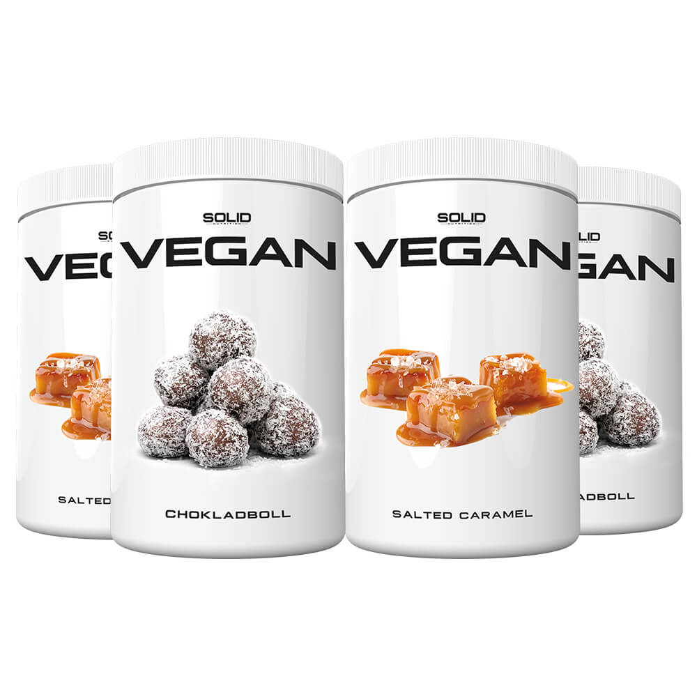 4 x SOLID Nutrition Vegan, 750 g i gruppen Kosttilskud & Fdevarer / Proteinpulver / Vegansk protein hos Tillskottsbolaget (SOLID7562)
