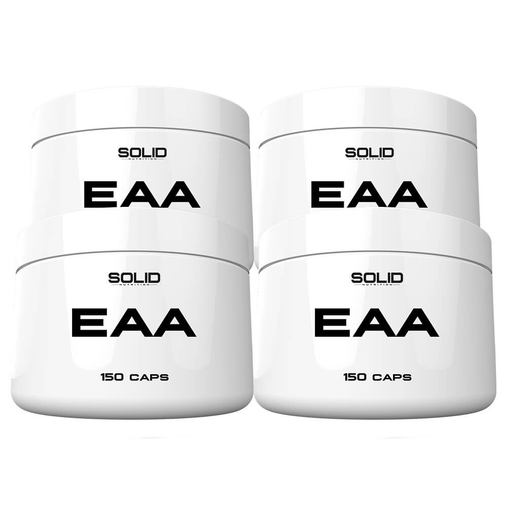 4 x SOLID Nutrition EAA, 150 mega caps i gruppen Kosttilskud & Fdevarer / Aminosyrer / EAA hos Tillskottsbolaget (SOLID7568)