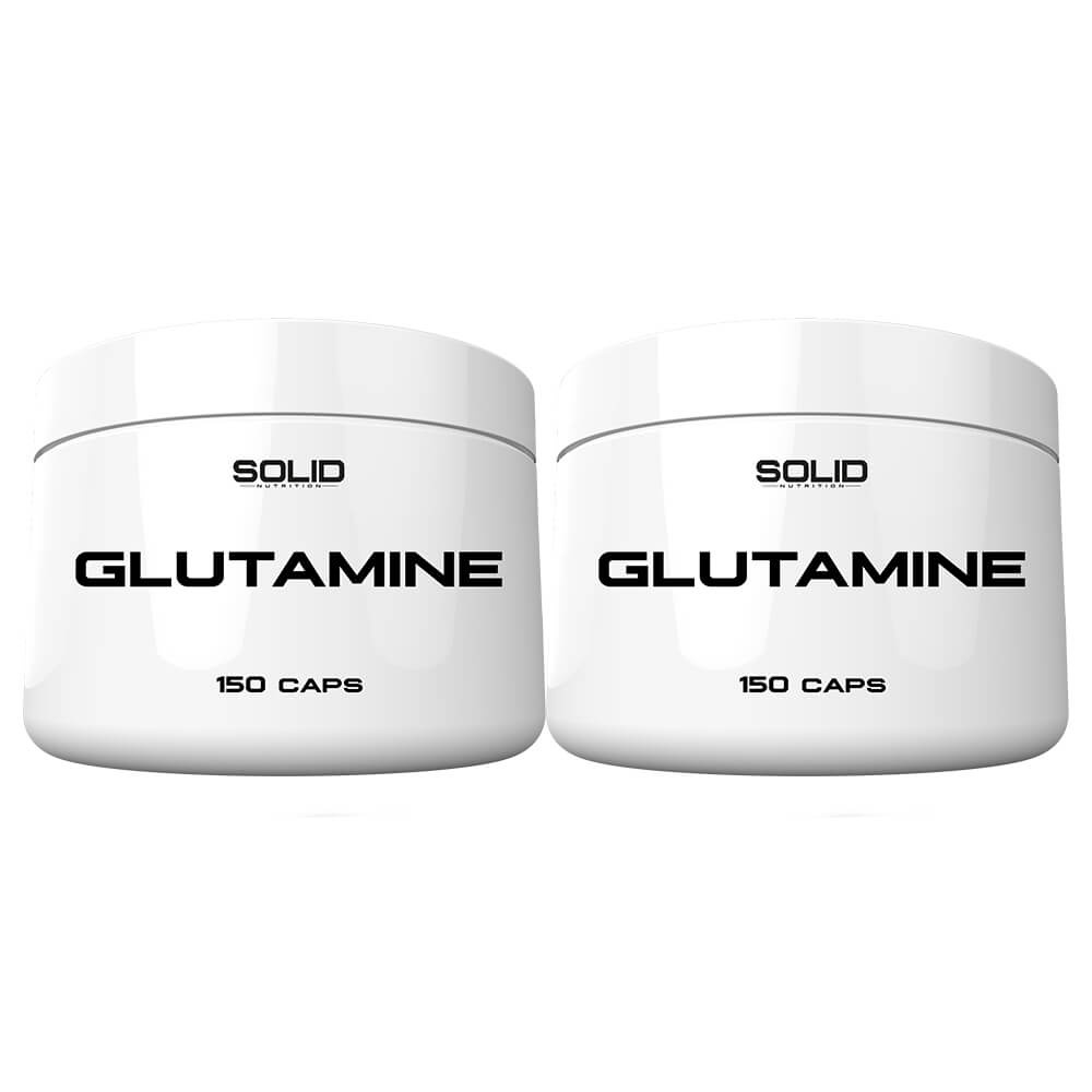 2 x SOLID Nutrition Glutamine, 150 mega caps i gruppen Kosttilskud & Fdevarer / Aminosyrer / Glutamin hos Tillskottsbolaget (SOLID7644323)