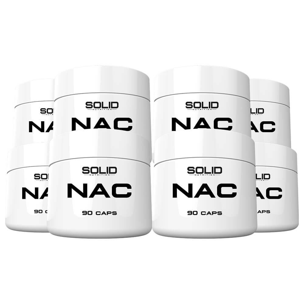 8 x SOLID Nutrition NAC, 90 caps i gruppen Kosttilskud & Fdevarer / Aminosyrer / NAC hos Tillskottsbolaget (SOLID7674)