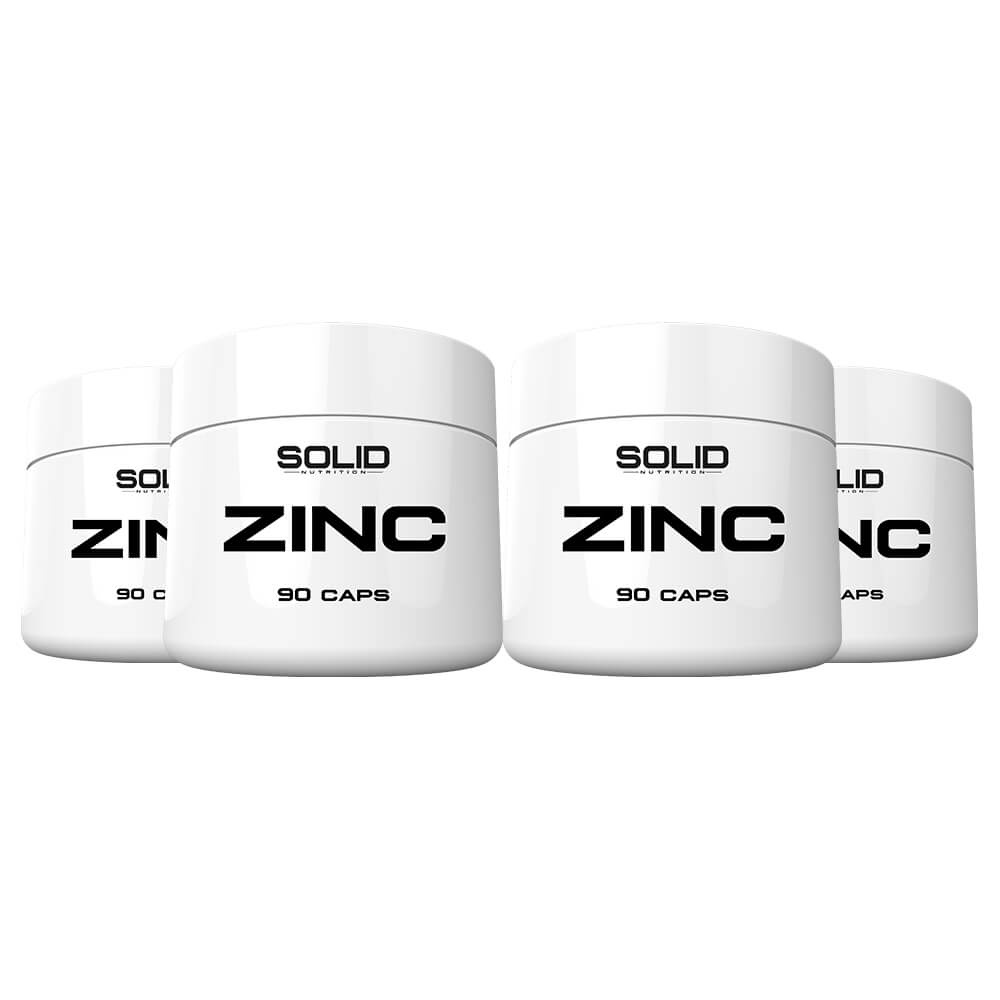 4 x SOLID Nutrition Zinc, 90 caps i gruppen Kosttilskud & Fdevarer / Mineraler / Zink hos Tillskottsbolaget (SOLID7683)