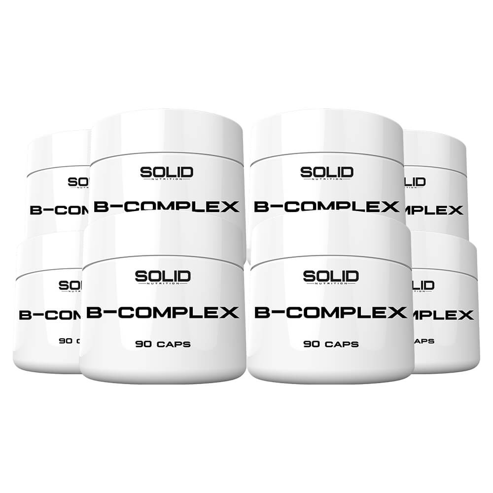 8 x SOLID Nutrition B-Complex, 90 caps i gruppen Kosttilskud & Fdevarer / Vitaminer / B-vitamin hos Tillskottsbolaget (SOLID7699)