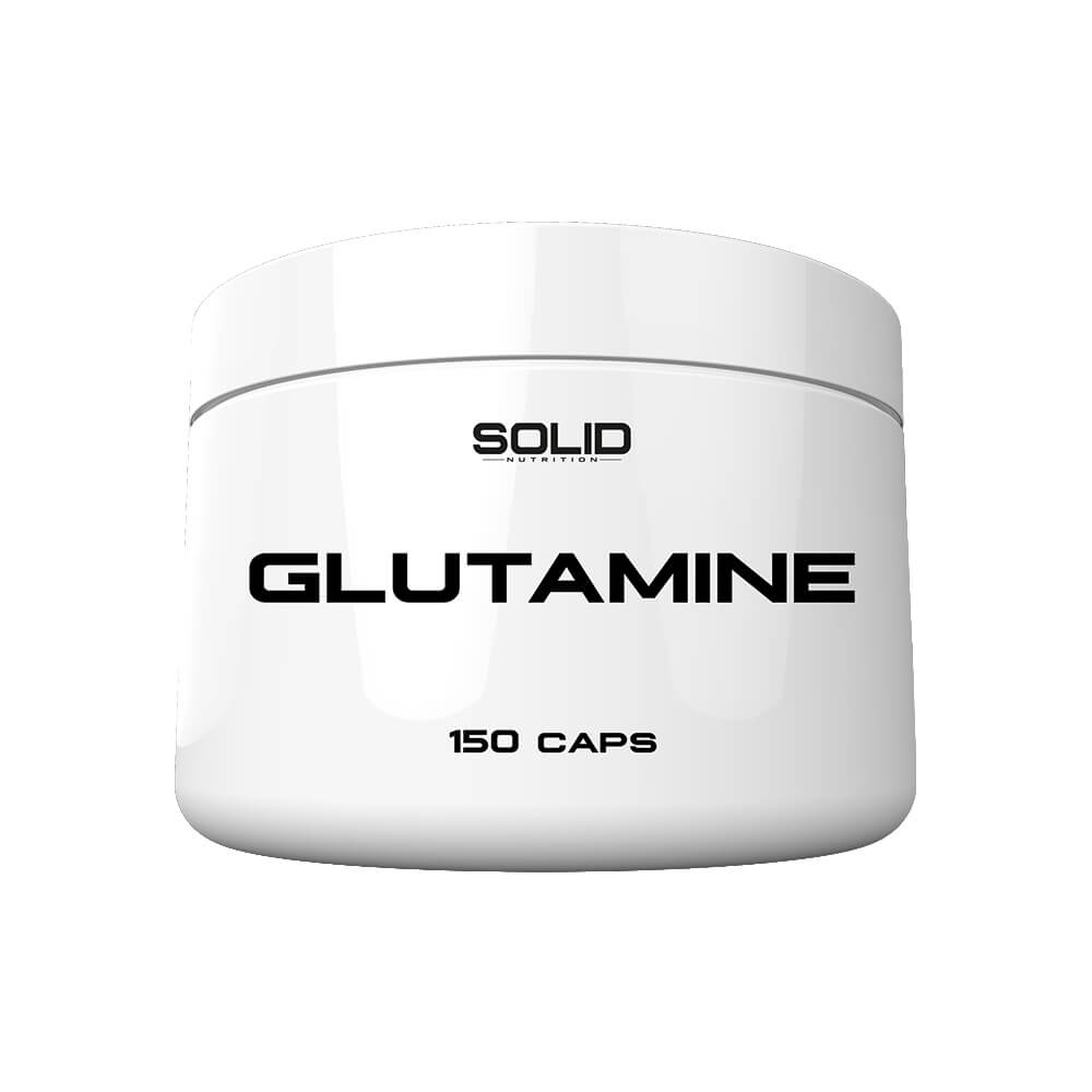 SOLID Nutrition Glutamine, 150 mega caps i gruppen Kosttilskud & Fdevarer / Aminosyrer / Glutamin hos Tillskottsbolaget (SOLID8695)