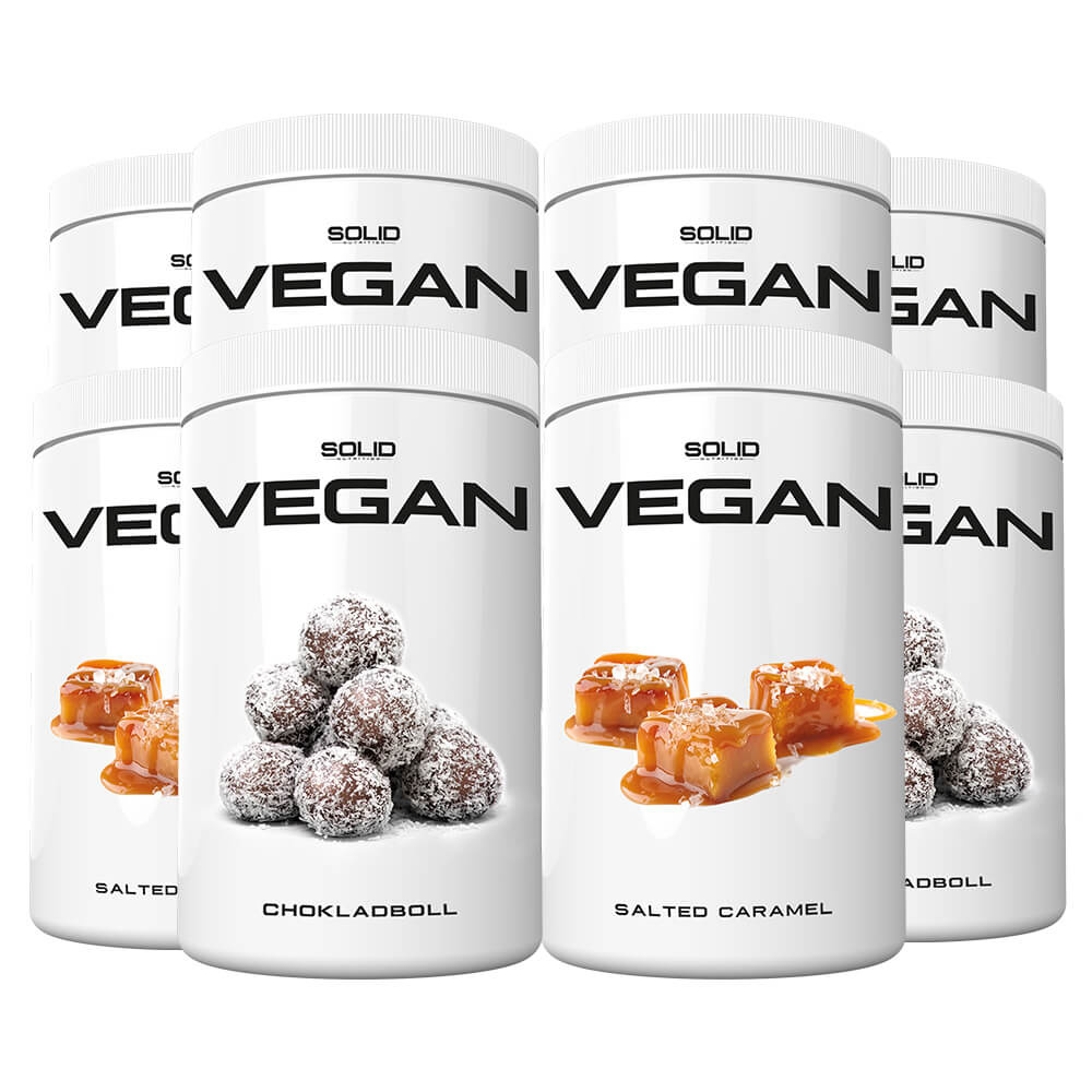 8 x SOLID Nutrition Vegan, 750 g i gruppen Kosttilskud & Fdevarer / Proteinpulver / Vegansk protein hos Tillskottsbolaget (SOLID974)
