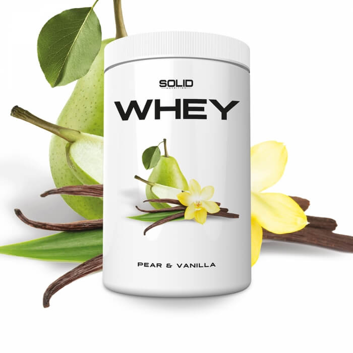 SOLID Nutrition Whey, 750 g (Pear & Vanilla) i gruppen Kosttilskud & Fdevarer / Proteinpulver / Valleprotein / Whey protein hos Tillskottsbolaget (SOLIDPEARVANILLA)