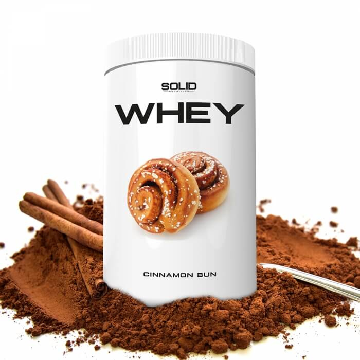 SOLID Nutrition Whey, 750 g (Cinnamon Bun) i gruppen Kosttilskud & Fdevarer / Proteinpulver / Valleprotein / Whey protein hos Tillskottsbolaget (SOLIDWHEY-1)