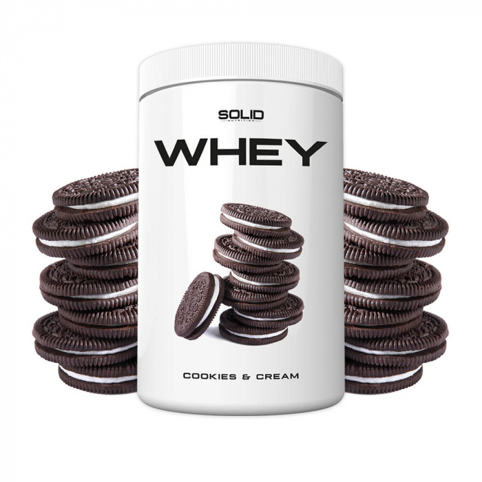 SOLID Nutrition Whey, 750 g (Cookies & Cream) i gruppen Kosttilskud & Fdevarer / Proteinpulver / Valleprotein / Whey protein hos Tillskottsbolaget (SOLIDWHEY-9)
