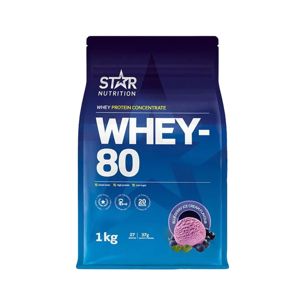 Star Nutrition Whey-80, 1 kg i gruppen Kosttilskud & Fdevarer / Proteinpulver / Valleprotein / Whey protein hos Tillskottsbolaget (STAR001)