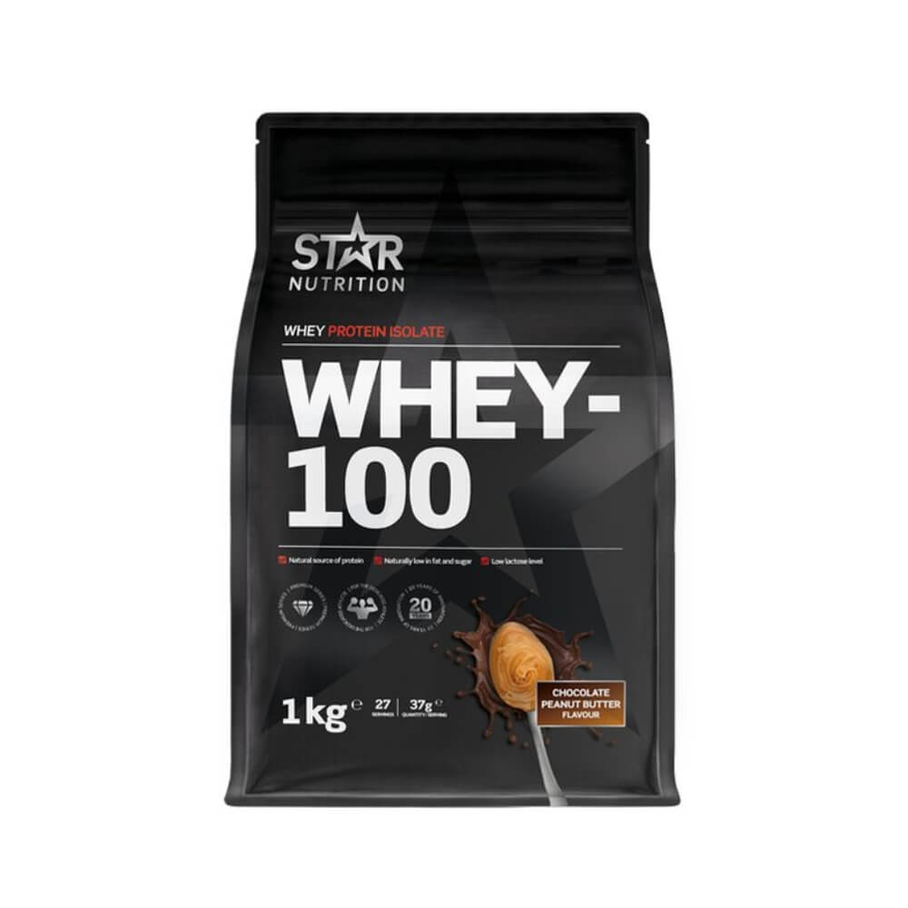 Star Nutrition Whey-100, 1 kg i gruppen Kosttilskud & Fdevarer / Proteinpulver / Isolatprotein hos Tillskottsbolaget (STAR002)
