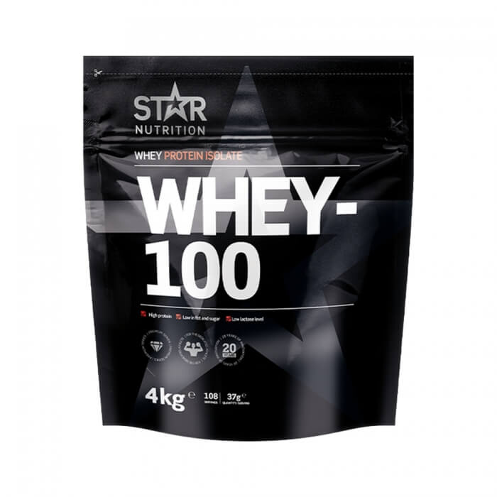 Star Nutrition Whey-100, 4 kg i gruppen Kosttilskud & Fdevarer / Proteinpulver / Isolatprotein hos Tillskottsbolaget (STAR7533)
