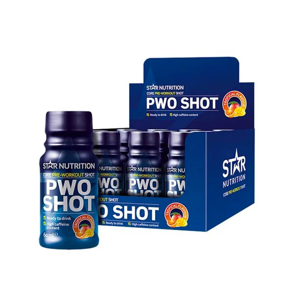 12 x Star Nutrition PWO Shot, 60 ml (Tropical) i gruppen Kosttilskud & Fdevarer / Prstationsforbedringer / Pre-Workout / PWO hos Tillskottsbolaget (STAR76654)