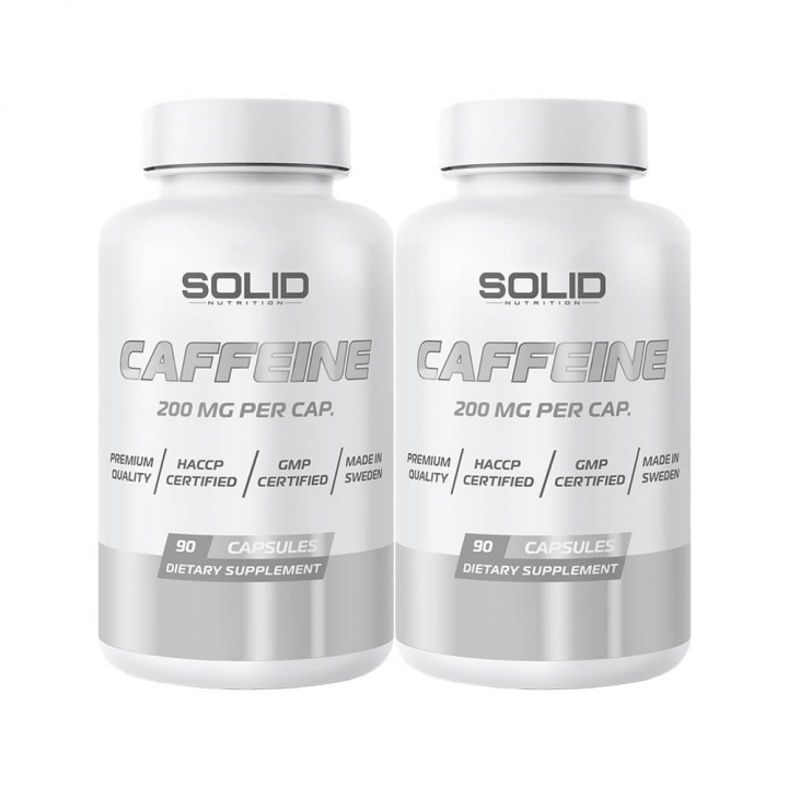 2 x SOLID Nutrition Caffeine, 90 caps i gruppen Kosttilskud & Fødevarer / Præstationsforbedringer / Koffein hos Tillskottsbolaget (2SOLIDCAFFEINE)