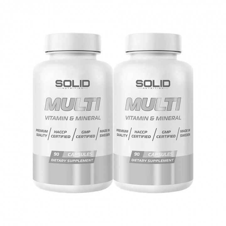 2 x SOLID Nutrition MULTI, 90 tabs i gruppen Kosttilskud & Fødevarer / Vitaminer / Multivitamin hos Tillskottsbolaget (2SOLIDMULTI)