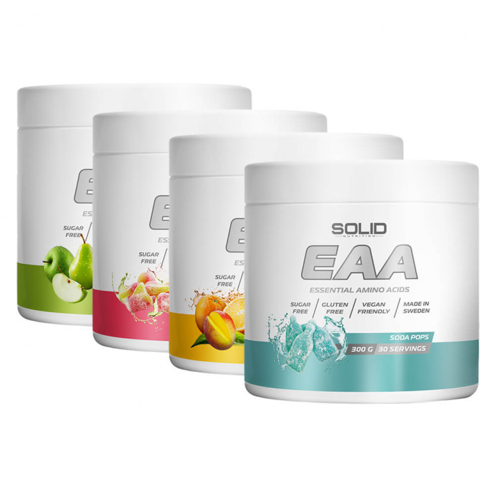 4 x SOLID Nutrition EAA, 300 g i gruppen Kosttilskud & Fødevarer / Aminosyrer / EAA hos Tillskottsbolaget (4SOLIDEAA)