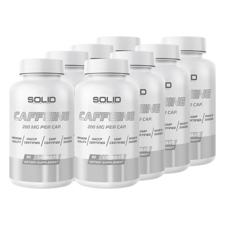 8 x SOLID Nutrition Caffeine, 90 caps i gruppen Kosttilskud & Fødevarer / Præstationsforbedringer / Koffein hos Tillskottsbolaget (8SOLIDCAFFEINE)