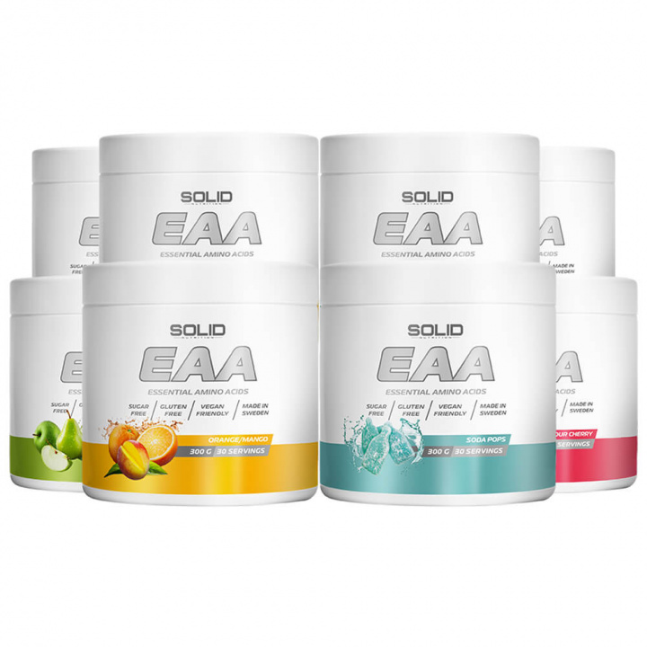 8 x SOLID Nutrition EAA, 300 g i gruppen Kosttilskud & Fødevarer / Aminosyrer / EAA hos Tillskottsbolaget (8SOLIDEAA)
