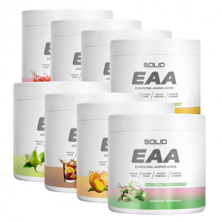 8 x SOLID Nutrition EAA, 300 g i gruppen Kosttilskud & Fødevarer / Aminosyrer / EAA hos Tillskottsbolaget (8SOLIDEAA)