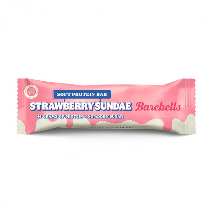 Barebells Proteinbar, 55 g (Strawberry Sundae) i gruppen Bars / Proteinbarer hos Tillskottsbolaget (BAREBELLS1CCL12C-23)