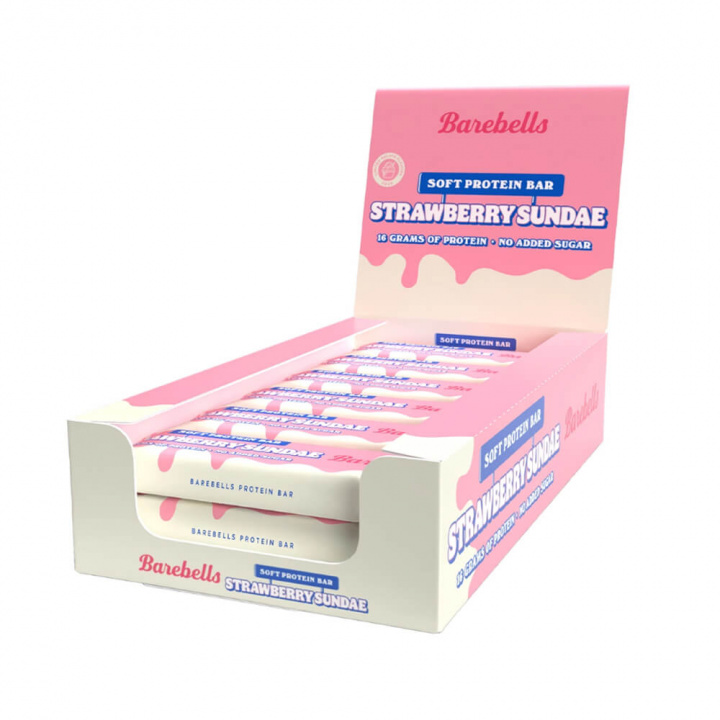 12 x Barebells Proteinbars, 55 g (Strawberry Sundae) i gruppen Emne / Glutenfrie kosttilskud hos Tillskottsbolaget (BAREBELLS6574)