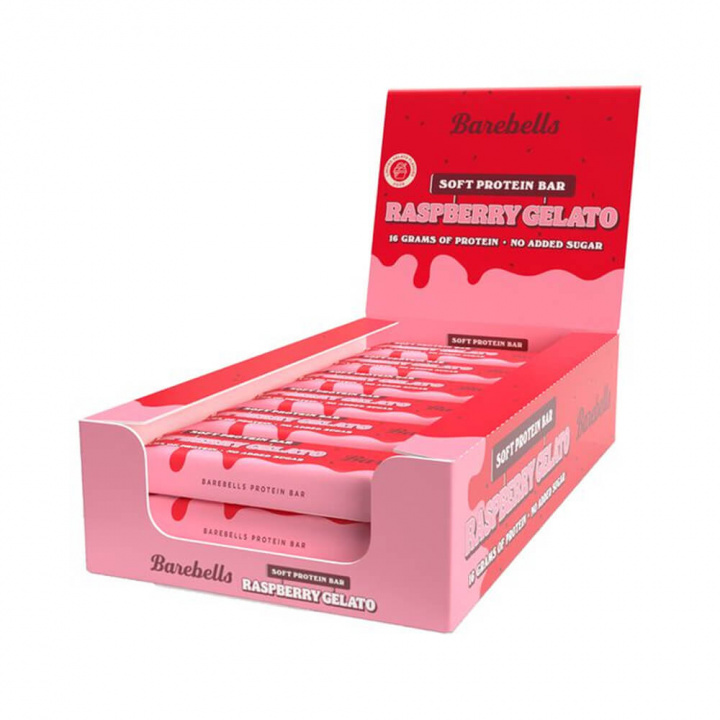12 x Barebells Proteinbars, 55 g (Raspberry Gelato) i gruppen Bars / Proteinbarer hos Tillskottsbolaget (BAREBELLS7644)